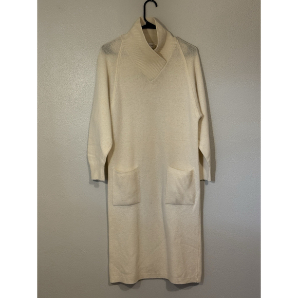 Outlander Dresses & Skirts - Vintage Outlander Lambswool Angora White Sweater Dress Size Large Winter